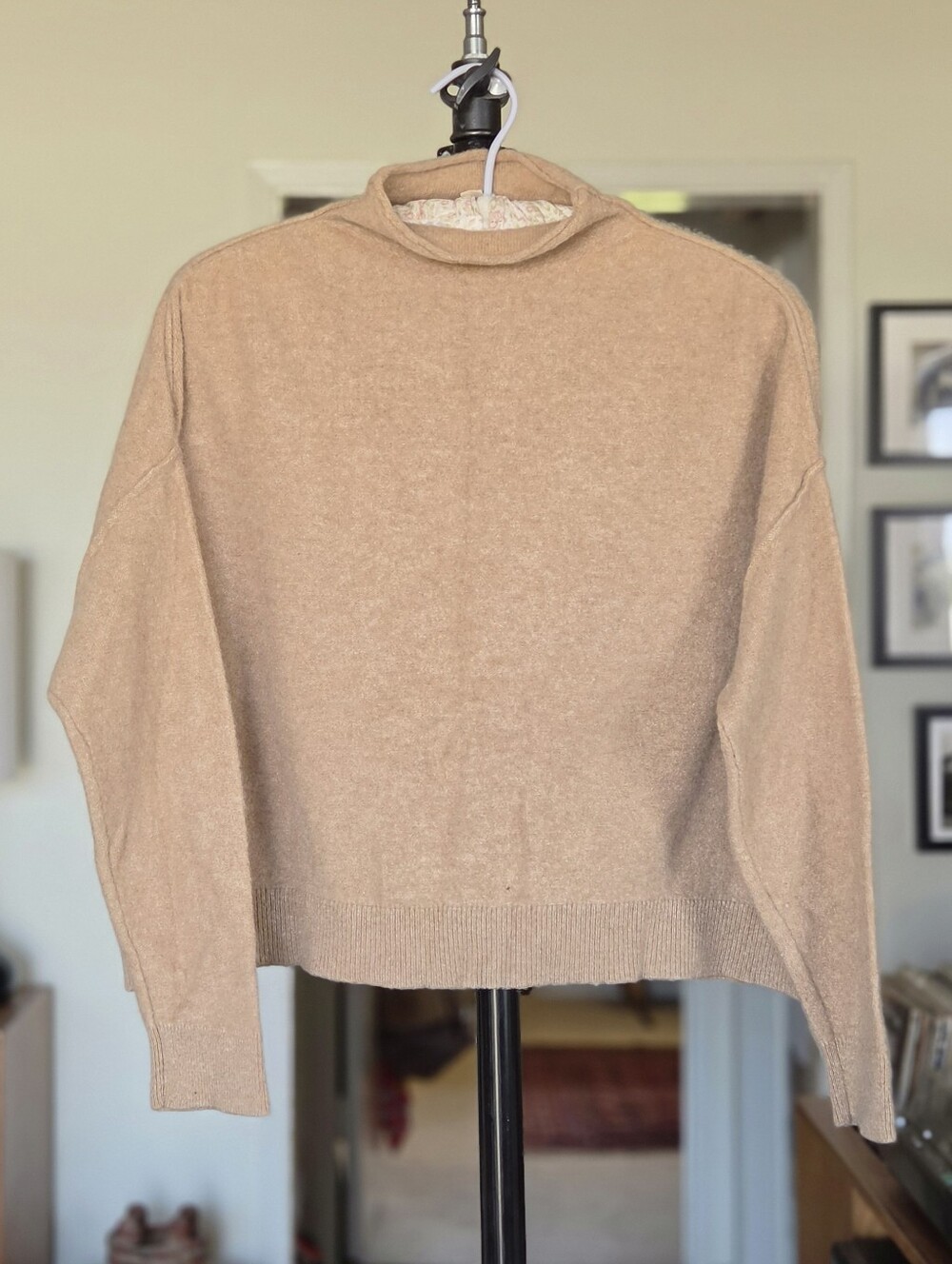 Pilcro Camel Cashmere Mockneck Sweater